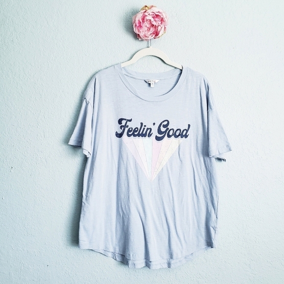 Wildfox Feel Good Blue Short Sleeve Tee - Picture 1 of 6